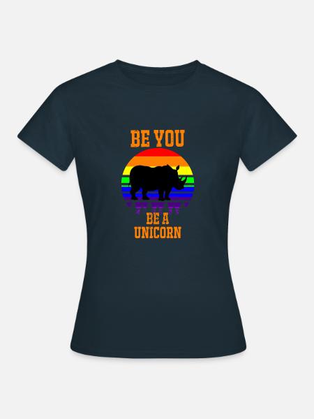 CSD - Be You Unicorn - Schwule Lesben Bisexuell - Frauen T-Shirt - Navy