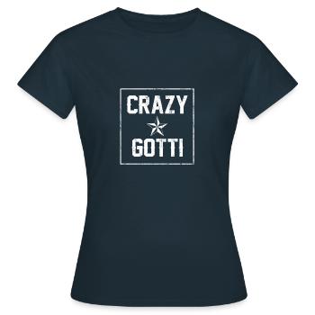 Crazy Gotti baptême marraine Suisse cadeau de bébé - T-shirt Femme - marine - Devant - AI Model Female 172 dark (172cm)