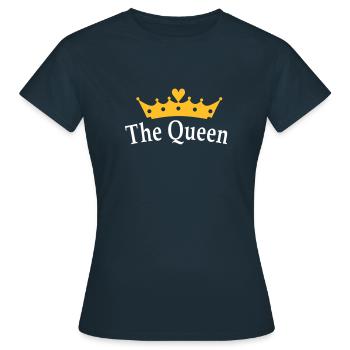 The Queen - Frauen T-Shirt - Navy - Vorne - AI Model Female 172 dark (172cm)