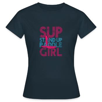 Stand up paddle girl - Frauen T-Shirt - Navy - Vorne - AI Model Female 172 dark (172cm)