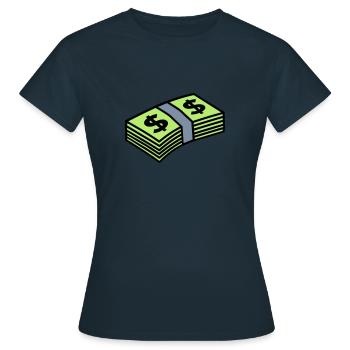 Money dollars 3 colors - Frauen T-Shirt - Navy - Vorne - AI Model Female 172 dark (172cm)