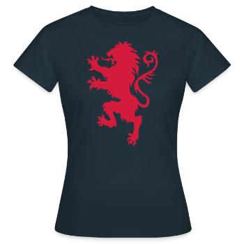 Schicker Loewe / Wappentier 1c - Frauen T-Shirt - Navy - Vorne - AI Model Female 172 dark (172cm)