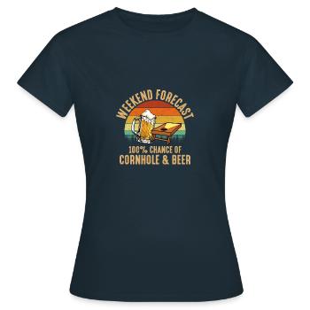 Prognose Cornhole and Beer cornhole - Frauen T-Shirt - Navy - Vorne - AI Model Female 172 dark (172cm)