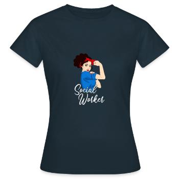 Fille de travailleur social, travailleur social - T-shirt Femme - marine - Devant - AI Model Female 172 dark (172cm)
