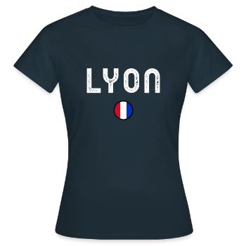 LYON - Frauen T-Shirt - Navy - Vorne - AI Model Female 172 dark (172cm)