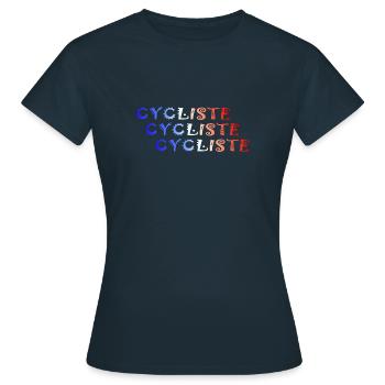 CYCLIST FRANCE Fahrrad Fahrräder - Frauen T-Shirt - Navy - Vorne - AI Model Female 172 dark (172cm)