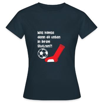 Fußballvereine wissen bescheid. - Frauen T-Shirt - Navy - Vorne - AI Model Female 172 dark (172cm)