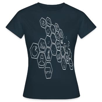 Pictogrammes Chimie - T-shirt Femme - marine - Devant - AI Model Female 172 dark (172cm)