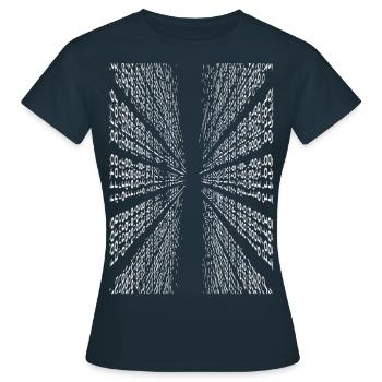 Vertikaler Binärcode - Frauen T-Shirt - Navy - Vorne - AI Model Female 172 dark (172cm)