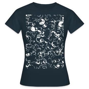 Trend weiß Kringel - Frauen T-Shirt - Navy - Vorne - AI Model Female 172 dark (172cm)