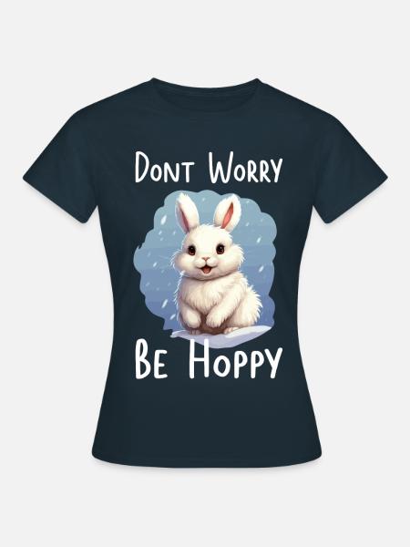 Rabbit Snow Hare Animal Cool Funny Saying Arctic - Women's T-Shirt - navy