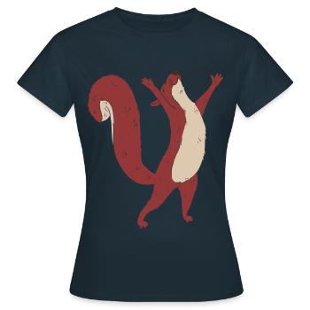 Eichhörnchen Kind Waldtiere - Frauen T-Shirt - Navy - Vorne - AI Model Female 172 dark (172cm)
