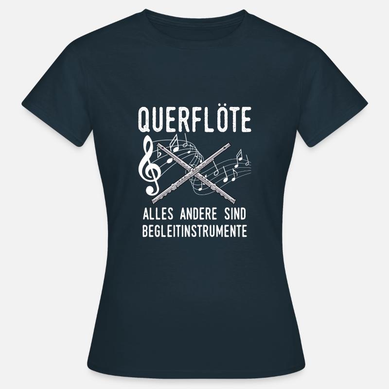 Querflöte Querflötenspieler Geschenk Instrumente - Frauen T-Shirt - Navy
