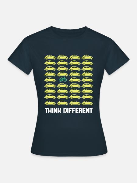 Think Different Fahrrad Fahren Radfahrer Geschenk - Frauen T-Shirt - Navy