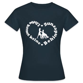 Amour Invalidité Amour Couple Couple Cadeau - T-shirt Femme - marine - Devant - AI Model Female 172 dark (172cm)