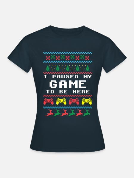 Wstrzymała moją grę Święty Mikołaj - T-shirt dam - marinblå