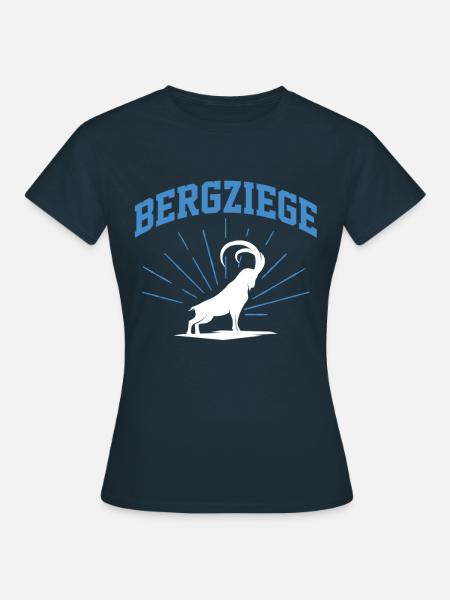 Bergziege Ziegenbock Ziege Steinbock Tier Geschenk - Frauen T-Shirt - Navy