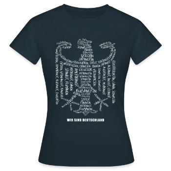 Wir Sind Deutschland Adler Wappen Respekt Geschenk - Frauen T-Shirt - Navy - Vorne - AI Model Female 172 dark (172cm)
