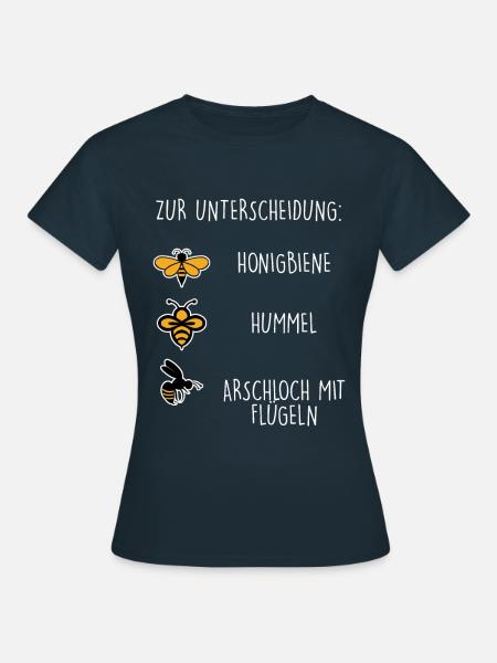 Honigbiene Hummel Imker Imkerei Honig Geschenk - Frauen T-Shirt - Navy