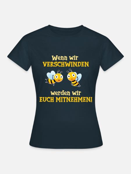 Bienen Biene Imkerei Wabe Bienenstock Bee Geschenk - Frauen T-Shirt - Navy