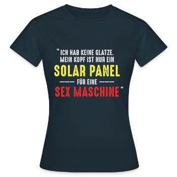 Ich Hab Keine Glatze Solar Panel Kahl Geschenk - Frauen T-Shirt - Navy - Vorne - AI Model Female 172 dark (172cm)