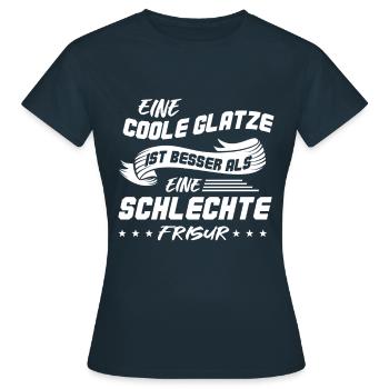 Cool chauve homme chauve chauve cadeau chauve - T-shirt Femme - marine - Devant - AI Model Female 172 dark (172cm)