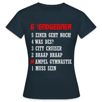 Endgegner Motorrad Fahren Motorradfahrer Geschenk - Frauen T-Shirt - Navy - Vorne - AI Model Female 172 dark (172cm)