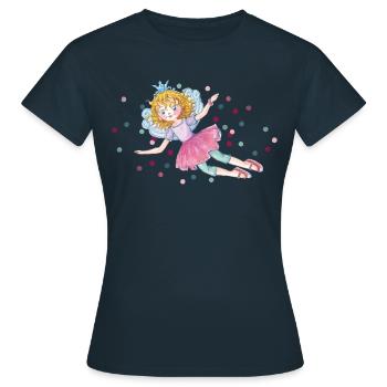 Prinzessin Lillifee Design Lillifee Fliegend - Frauen T-Shirt - Navy - Vorne - AI Model Female 172 dark (172cm)