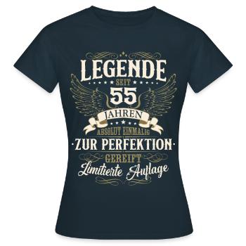 55 Geburtstag Legende Geburtstagsspruch 55 Jahre - Frauen T-Shirt - Navy - Vorne - AI Model Female 172 dark (172cm)