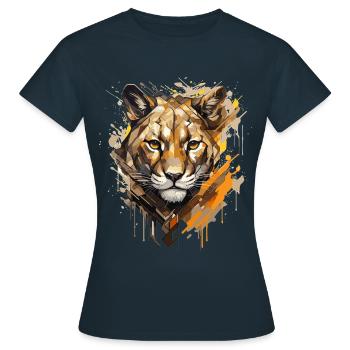 Das Gesicht des - Street Art - Frauen T-Shirt - Navy - Vorne - AI Model Female 172 dark (172cm)