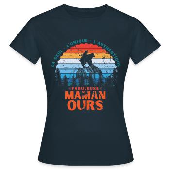 fabuleuse maman ours - T-shirt Femme - marine - Devant - AI Model Female 172 dark (172cm)