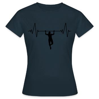Pull Ups Heartbeat | Heartbeat pull ups - Women's T-Shirt - navy - Front - AI Model Female 172 dark (172cm)