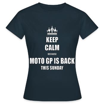 Keep calm motogp is back - Women's T-Shirt - navy - Front - AI Model Female 172 dark (172cm)
