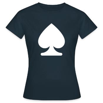 PIK KARTENSPIEL SYMBOL - Frauen T-Shirt - Navy - Vorne - AI Model Female 172 dark (172cm)
