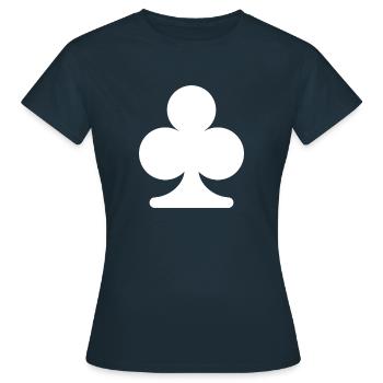 Trèfle Jeu de Carte - T-shirt Femme - marine - Devant - AI Model Female 172 dark (172cm)