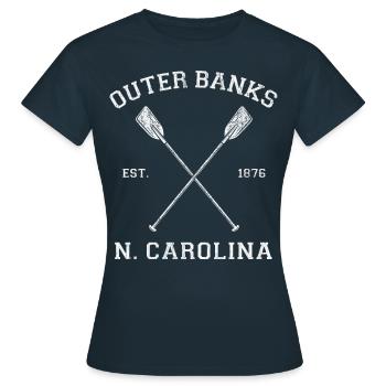 Outer Banks North Carolina Urlaub - Frauen T-Shirt - Navy - Vorne - AI Model Female 172 dark (172cm)