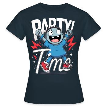 Party Time - Frauen T-Shirt - Navy - Vorne - AI Model Female 172 dark (172cm)
