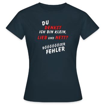 You think I'm Small Sweet and Nice Evil Mistake - Women's T-Shirt - navy - Front - AI Model Female 172 dark (172cm)