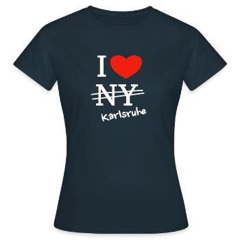 J'adore Karlsruhe - J'adore Karlsruhe - T-shirt Femme - marine - Devant - AI Model Female 172 dark (172cm)