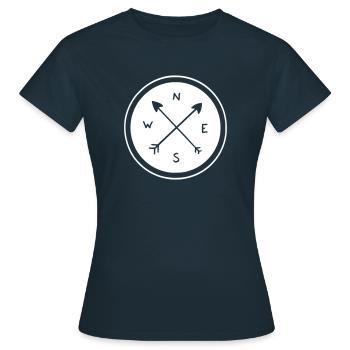 Boussole en cercle - T-shirt Femme - marine - Devant - AI Model Female 172 dark (172cm)