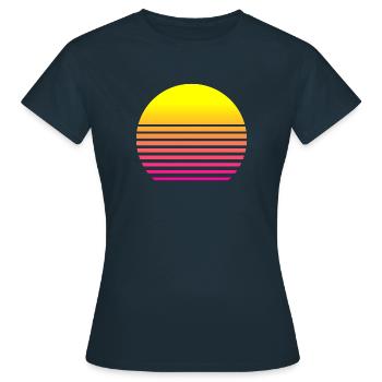 80s Sun - Frauen T-Shirt - Navy - Vorne - AI Model Female 172 dark (172cm)