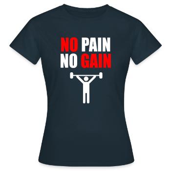 Pas de douleur pas de gain de gymnase citation - T-shirt Femme - marine - Devant - AI Model Female 172 dark (172cm)