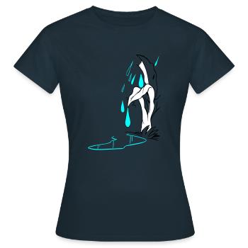 Regen - Frauen T-Shirt - Navy - Vorne - AI Model Female 172 dark (172cm)