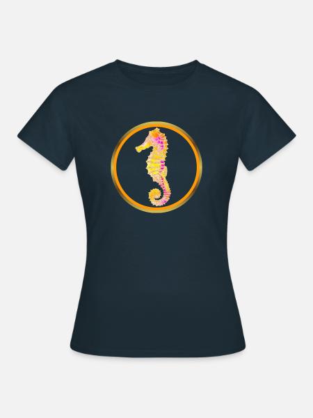 Seepferdchen oranges Schwimmabzeichen bestanden - Frauen T-Shirt - Navy
