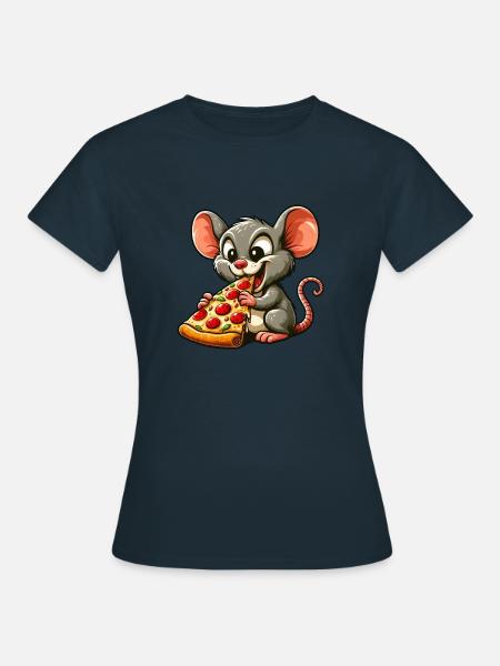 Mouse Rat Popcorn Cinéma Fan de cinéma - T-shirt Femme - marine