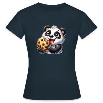 Panda Keks Nachtisch süße Kekse - Frauen T-Shirt - Navy - Vorne - AI Model Female 172 dark (172cm)