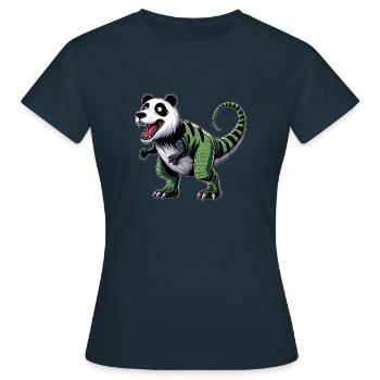Brontosaurier-Zebra Fusion: Fantastisches - Frauen T-Shirt - Navy - Vorne - AI Model Female 172 dark (172cm)