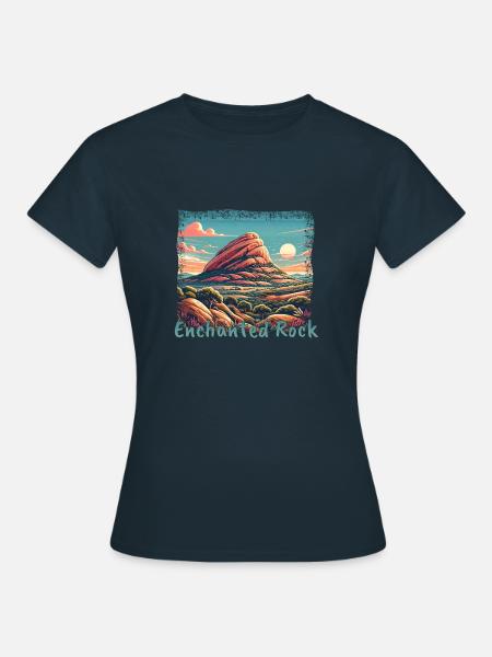 Verzauberter Felsen Texas Grunge Berge - Frauen T-Shirt - Navy