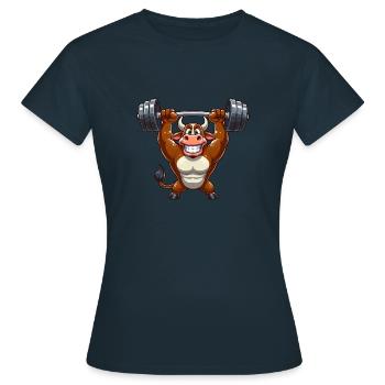 Bull Bull Haltères d’haltères d’haltères - T-shirt Femme - marine - Devant - AI Model Female 172 dark (172cm)