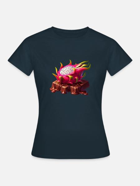 Schokolade Drachenfrucht Fusion Schmelzendes Desig - Frauen T-Shirt - Navy